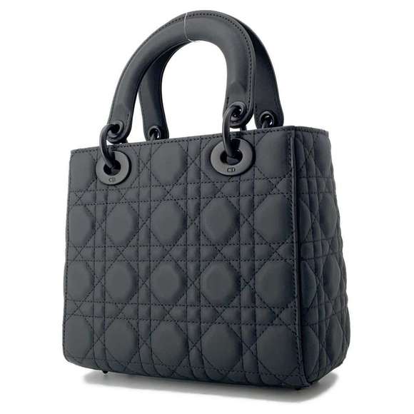 Dior  Christian Cannage Handbag Lady Black - Picture 1 of 14